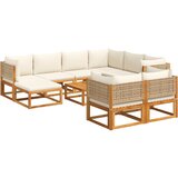 The Living Store Vrtna sedežna garnitura 10-delna z blazinami trden akacijev les - Vrtna Sedežna Garnitura, (21625634) | Shoptok.si