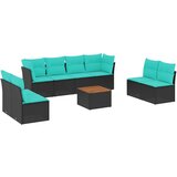  9-dijelni set vrtnih sofa od poliratana s jastucima crni | shoptok.hr