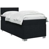  Boxspring krevet s madracem Crna 90 x 190 cm Tkanina - Crna 90 x 190 cm Dizajn s rombovima | shoptok.hr