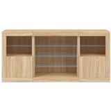 vidaXL Komoda z LED lučkami sonoma hrast 142,5x37x67 cm | Shoptok.si