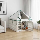  4-panelni ogradni igralište za pse s krovom 63 x 63 x 67 cm | Shoptok.si