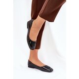 VINCEZA Lacquered Elegant Women's Ballet Flats With Decorative Detail Black 17377 | Shoptok.si