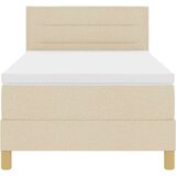  Postelja s škatlastim vzmetenjem z vzmetnico Krem 90x190 cm Tkanina, (22082823) | Shoptok.si