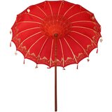 vidaXL Suncobran Ostalo Crvena x 250 cm Pamuk i drvo | shoptok.hr