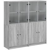 Maison Chic Knjižna omara - Knjižni regal z vrati siva sonoma 136x37x142 cm inženirski les, (21726277) Cene