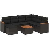 8-dijelni set vrtnih sofa od poliratana s jastucima crni | shoptok.hr