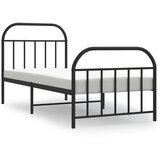  Metalni okvir kreveta uzglavlje i podnožje crni 90x190 cm | shoptok.hr