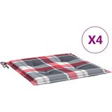 vidaXL jastuci za vrtne stolice 4 kom crveni karirani 50 x 50 x 3 cm Cijene