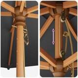  Vrtni suncobran Ø 240 x 237 cm Čvrsto drvo eukaliptusa Antracit | shoptok.hr