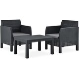 The Living Store Vrtna sedežna garnitura 3-delna z blazinami PP ratan antracitna - Vrtna Sedežna Garnitura, (21421693) | Shoptok.si