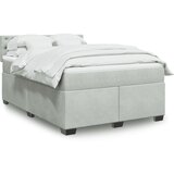 vidaXL Krevet s oprugama i madracem svjetlosivi 140x190 cm baršunasti | shoptok.hr