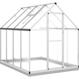 Furnova Rastlinjak z okvirjem srebrn 224x169x202 cm aluminij, (21948504) | Shoptok.si