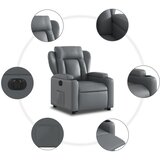  Električni naslonjač na podizanje od umjetne kože siva | shoptok.hr