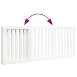 vidaXL Vrata za pse zložljiva 3 paneli bela 150 cm topolovina | Shoptok.si