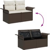  Set vrtnih kauča od 4 dijela s jastučićima smeđi poli ratan | shoptok.hr