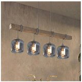 Brilagi Luster na sajli WOOD GLASS 4xE27/60W/230V borovina/siva/zadimljeno-siva | Eponuda.com