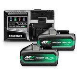 HIKOKI set 2 x 36V-4Ah / 18V-8Ah BSL36B18X multi volt baterija + UC18YSL3 punjač (UC18YSL3-WJZ) u