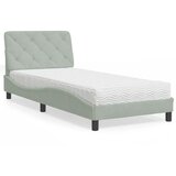 Krevet s madracem svjetlosivi 90x190 cm baršunasti | Eponuda.com