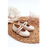 Kesi Patent leather children's ballet flats with straps, Beige Margenis Cijene