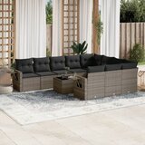 vidaXL 11-dijelni set vrtnih sofa od poliratana s jastucima sivi | shoptok.hr