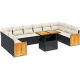vidaXL 11-dijelni set vrtnih sofa od poliratana s jastucima crni | shoptok.hr