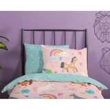 Good Morning Ružičasta/tirkizna pamučna dječja posteljina za krevet za jednu osobu/za produženi krevet 140x220 cm Horses – | shoptok.hr