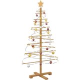 vidaXL Leseno božično drevo z stojalom Rjava 125 cm Bambus | Shoptok.si