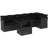  7-dijelni set vrtnih sofa od poliratana s jastucima crni | shoptok.hr