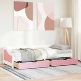  Dnevni krevet s 2 ladice bez madraca IRUN bijelo&roza 90x200 cm | shoptok.hr