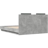  Okvir kreveta s uzglavljem siva boja betona 135x190 cm drveni | shoptok.hr