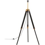  Podna svjetiljka s tronošcem crno-zlatna od tikovine 141 cm | shoptok.hr