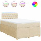 vidaXL Box spring postelja z vzmetnico krem 120x190 cm blago, (21307867) | Shoptok.si