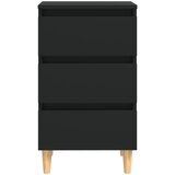 Noćni ormarić s nogama od masivnog drva crni 40 x 35 x 69 cm | shoptok.hr