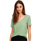Jacqueline De Yong Majice s kratkimi rokavi CAMISETA CUELLO PICO MUJER JDY 15239939 Zelena | Shoptok.si