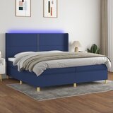  box spring s madracem LED plavi 200x200 cm od tkanine | shoptok.hr