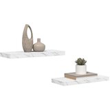  Polica na zidu Zidne 2 pcs Bijeli mramor 60 x 23,5 x 4 cm | Eponuda.com