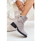 VINCEZA Warm Women's Boots Made Of Natural Suede With Zipper Gray 66696 | shoptok.hr