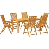  7-dijelni vrtni blagovaonski set 180x90x75 cm od masivnog bagremovog drva | shoptok.hr