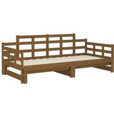  Dnevni ležaj na izvlačenje boja meda 2x(90x190) cm od borovine | Eponuda.com