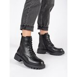 Sergio Leone Black leather ankle boots for women with platform | shoptok.hr