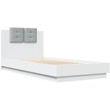  Okvir za krevet s uzglavljem i LED svjetlima bijeli 90x200 cm | shoptok.hr