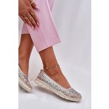 EVENTO Leather Perforated Lightweight Ballerinas Gold Leaneila | Shoptok.si