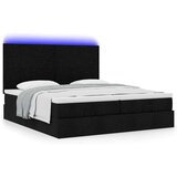 vidaXL Otomanski posteljni okvir z vzmetnicami črn 200x200 cm blago | Shoptok.si