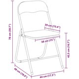  Sklopiva stolica 2 pcs Crna 48 x 44 x 78 cm Baršun - 2 | shoptok.hr