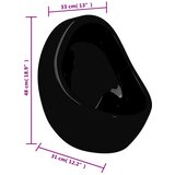  Zidni pisoar s ventilom za ispiranje keramički crni | shoptok.hr