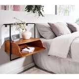 MID.YOU NOČNA OMARICA, masivno mangov les rjava, črna | Shoptok.si