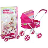 Pink Pushchair for Dolls with Colourful Canopy 66 cm | shoptok.hr