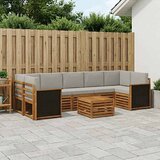  Set vanjskih sofa 8 kom. Prirodna i svjetlosiva | shoptok.hr