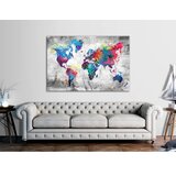  Slika na plutenoj podlozi - World Map: Grey Style 120x80 | shoptok.hr