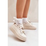 PE1 Women's Sneakers With Ribbons Beige Grelesi | shoptok.hr